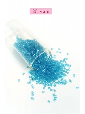 Kesme Cam Boncuk 2mm - 20 Gram - Şeffaf Turguaz -BNC349