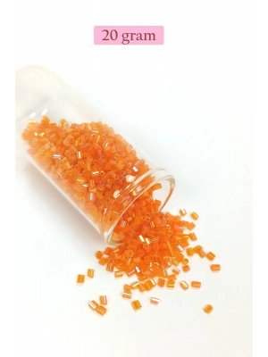 Kesme Cam Boncuk 2mm - 20 Gram - Şeffaf Turuncu -BNC314