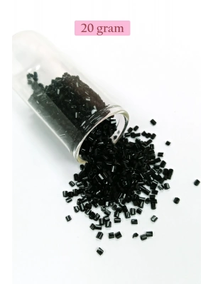 Kesme Cam Boncuk 2mm - 20 Gram - Siyah -BNC312
