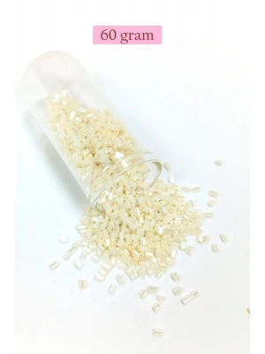 Kesme Cam Boncuk 2mm - 60 Gram - Krem - BNC384