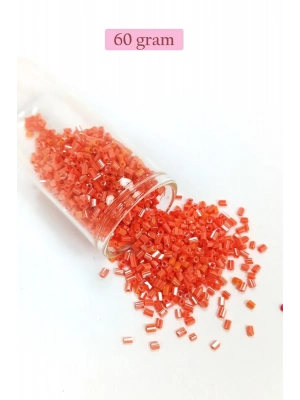 Kesme Cam Boncuk 2mm - 60 Gram - Mercan Kırmızı - BNC358
