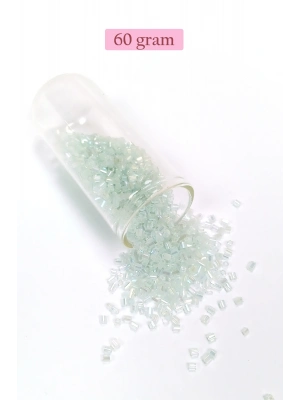 Kesme Cam Boncuk 2mm - 60 Gram - Şeffaf Beyaz - BNC368