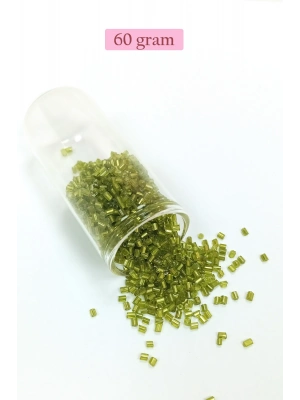 Kesme Cam Boncuk 2mm - 60 Gram - Şeffaf Çimen Yeşili - BNC393