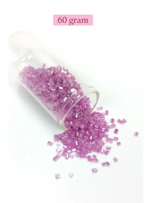 Kesme Cam Boncuk 2mm - 60 Gram - Şeffaf Eflatun - BNC359