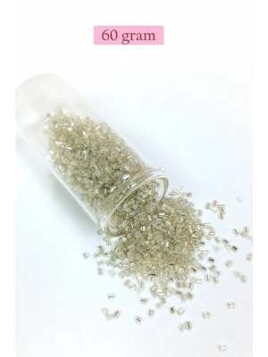 Kesme Cam Boncuk 2mm - 60 Gram - Şeffaf Gümüş - BNC378