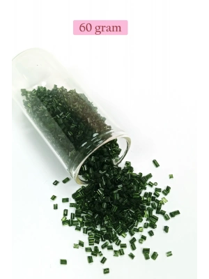 Kesme Cam Boncuk 2mm - 60 Gram - Şeffaf Koyu Yeşil - BNC367