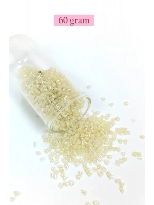 Kesme Cam Boncuk 2mm - 60 Gram - Şeffaf Krem - BNC387
