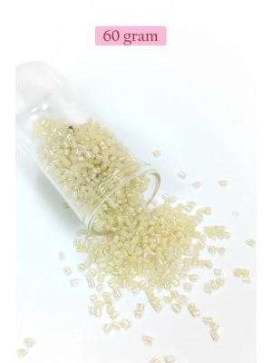 Kesme Cam Boncuk 2mm - 60 Gram - Şeffaf Krem - BNC387