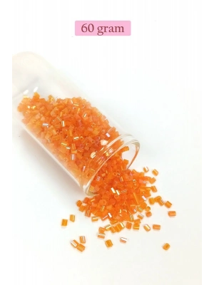 Kesme Cam Boncuk 2mm - 60 Gram - Şeffaf Turuncu - BNC362