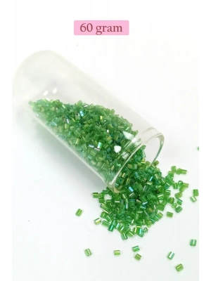 Kesme Cam Boncuk 2mm - 60 Gram - Şeffaf Yeşil - BNC355