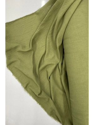 Keten Kumaş - Organik Kumaş - Perde Kumaşı - Ince Keten - Kıyafet Için Kumaş Örtü Haki Yeşil 82