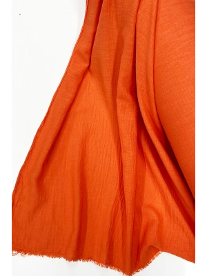 Keten Kumaş - Organik Kumaş - Perde Kumaşı - Ince Keten - Kıyafet Için Kumaş Örtü Turuncu 7