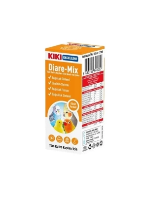 Kiki Excellent Diare Mix Kuşlar için Bağışıklık ve Sindirim Sistemi Destekleyici Sıvı Damla 25 Ml