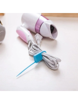 Kilit Şeklinde Silikon Kablo ve Poşet Bağlama Aparatı (3lü Set)