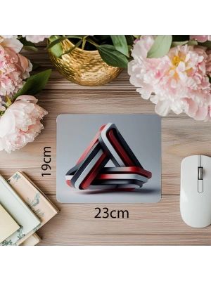 Kilitli Parçalı Kırmızı Siyah Beyaz Mousepad - 19x23 cm 2 mm Dikdörtgen İthal Baskılı Mouse Pad