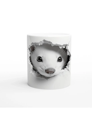 Kırık Duvar Arasından Bakan Sevimli Gelincik Baskılı Kupa Bardak