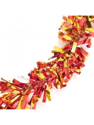 Kırmızı Altın Renk Garland Çift Renk Sim Süs