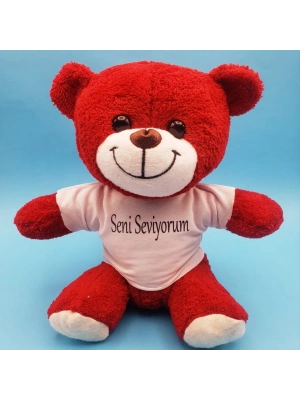 Kırmızı Ayıcık Seni Seviyorum Tişörtlü