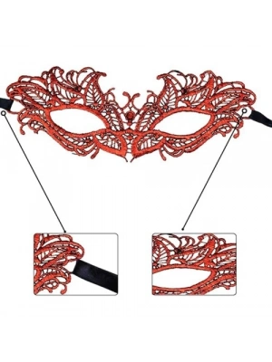 Kırmızı Dantel Masquerade Maskesi 5 No