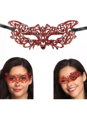 Kırmızı Dantel Masquerade Maskesi 9 No