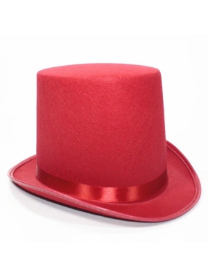 Kırmızı Fötr Şapka Sihirbaz Şapkası