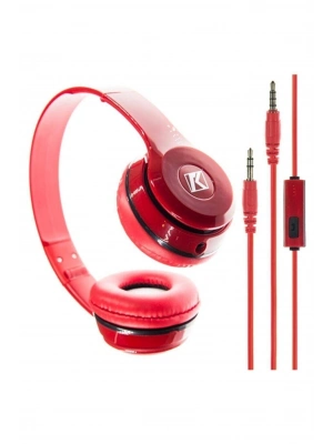 Kırmızı Kulak Üstü Portatif Katlanır Stereo Kulaklık
