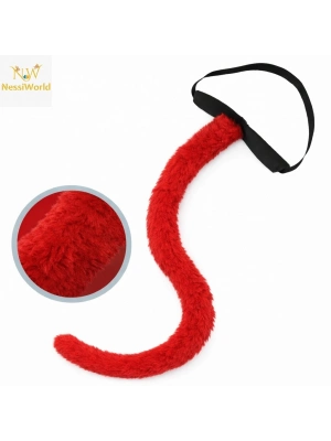 Kırmızı Peluş Kuyruk Şekil Verilebilir 70 cm