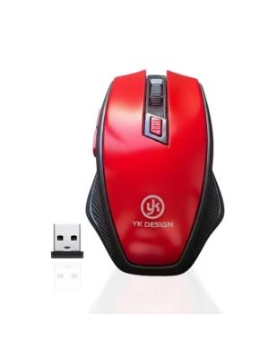 ®  Kırmızı Renkli Baş Parmak Destekli Ergonomik Sessiz Kablosuz Mouse – USB Alıcılı, Ofis ve Oyun İçin Konforlu Bilgisayar Faresi MS6300