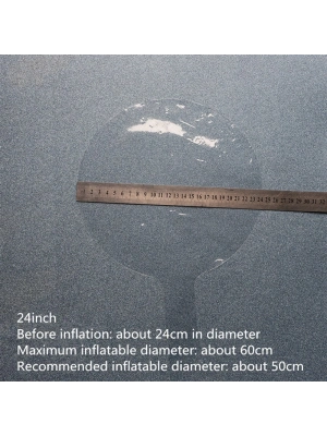 Kırmızı Simli Yuvarlak Şeffaf Balon 24 İnç