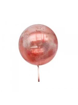Kırmızı Simli Yuvarlak Şeffaf Balon 24 İnç