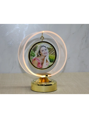 Kişiye Özel Fotoğraf Alanlı Yuvarlak Led Çerçeve