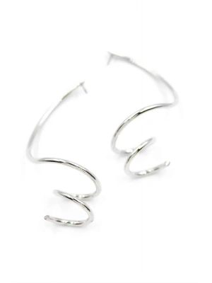 Kıvrımlı Küpe - Gümüş