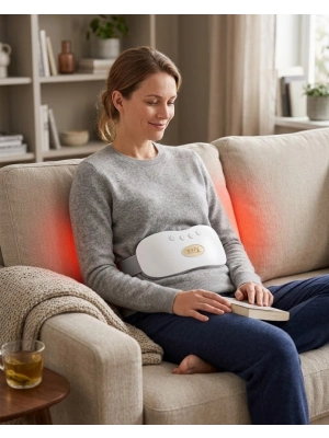 ® Kızılötesi Isıtmalı Titreşimli Kadın Bel ve Rahim Masaj Kemeri USB Şarjlı