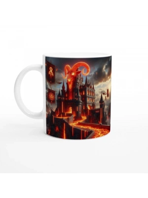 Koç Burcu Baskılı Kahve Kupası - Burçlar Krallığı Şatosu Vs1