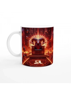 Koç Burcu Baskılı Kahve Kupası - Galaktik Taht Odası Temalı Vs1