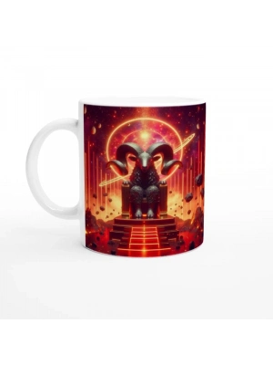 Koç Burcu Baskılı Kahve Kupası - Galaktik Taht Odası Temalı Vs3