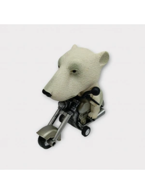 Koca Kafalı Sürücü Hayvan Figür - Beyaz Ayı