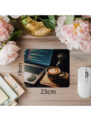 Kod Temalı Mouse Pad ile Ofis Tarzı - 19x23 cm 2 mm Dikdörtgen İthal Baskılı Mouse Pad