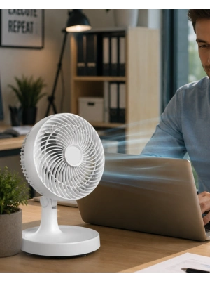 Kompakt Mini Fan Otomatik Salınımlı Sessiz Masaüstü Vantilatör