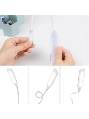 Kompakt USB Beyaz 14 Ledli 3 Kademeli Dokunmatik Okuma Lambası