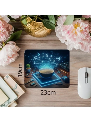 Komut Satırı Üzeri Kahve Lekeli Mousepad - 19x23 cm 2 mm Dikdörtgen İthal Baskılı Mouse Pad