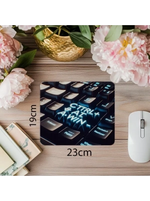 Komut Tuşları Temalı Teknolojik Mousepad - 19x23 cm 2 mm Dikdörtgen İthal Baskılı Mouse Pad
