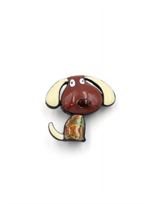 Köpek Broş - Kahverengi
