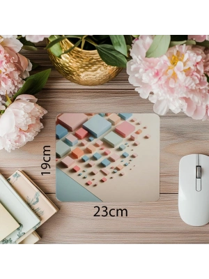 Köşegen Yerleşimli Kare Temalı Mouse Pad - 19x23 cm 2 mm Dikdörtgen İthal Baskılı Mouse Pad
