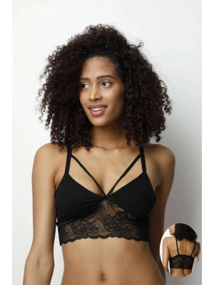 Kota 4 Adet Siyah Dantelli Büstiyer 6342