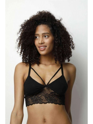 Kota Siyah Dantelli Büstiyer