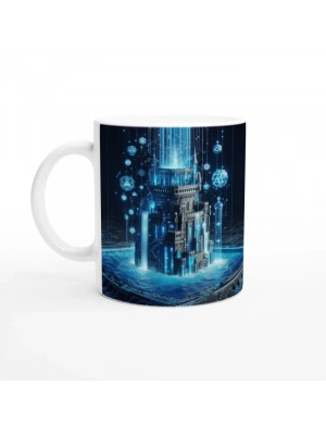 Kova Burcu Baskılı Kahve Kupası - Burçlar Krallığı Şatosu Vs1