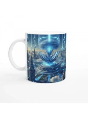 Kova Burcu Baskılı Kahve Kupası - Elementsel Doğa Krallığı Temalı Vs4