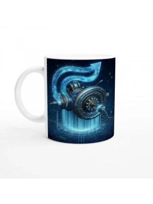 Kova Burcu Baskılı Kahve Kupası - Zamanın Çarkları Astroloji Mekanizması Vs4