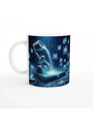 Kova Burcu Baskılı Kahve Kupası - Zodyak Kütüpanesi Vs1